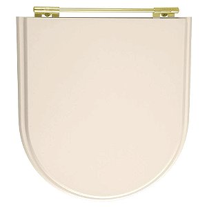 Tampa de Vaso Sanitário Poliéster Calypso Pessego Rosa Shell para vaso Incepa Com Ferragem Dourada