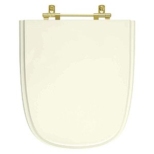 Tampa de Vaso Sanitário Poliéster Ibiza Biscuit (Bege Claro) com ferragem Dourada