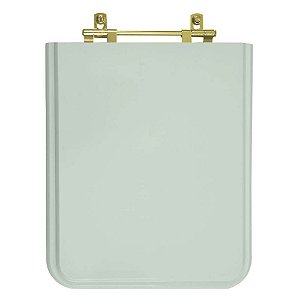 Tampa de Vaso Sanitário Poliéster Square Verde Água para vaso Incepa com Ferragem Dourada