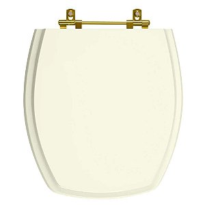 Tampa de Vaso Sanitário Poliéster Thema Biscuit para vaso Incepa Com Ferragem Dourada