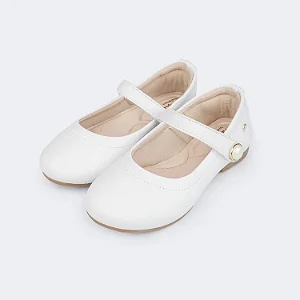 Sapato Infantil Pampili Angel Tira Superior Pérola Branco