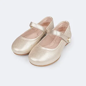 Sapato Infantil Pampili Angel Tira Superior Pérola Dourado