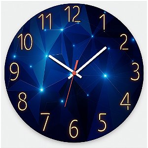 Relógio de Parede Abstrato Azul Futurista