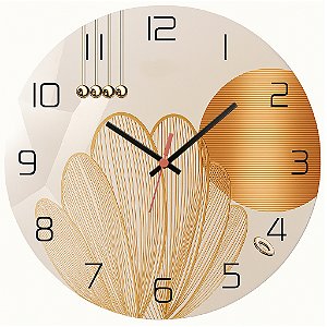 Relógio de Parede Dourado Minimalista