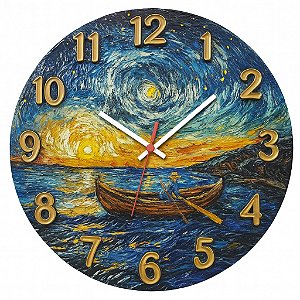 Relógio de Parede Noite Estrelada