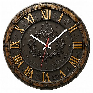 Relógio de Parede Rústico Romano