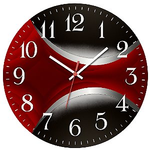 Relógio de Parede Vermelho Preto
