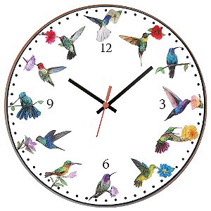Relógio de Parede Beija-Flores Coloridos – Estilo Artístico