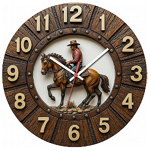 Relógio de Parede Cavaleiro a Cavalo – Estilo Western