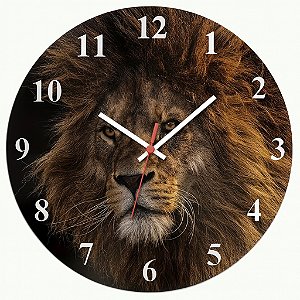 Relógio de Parede Leão Selvagem – Arte Realista