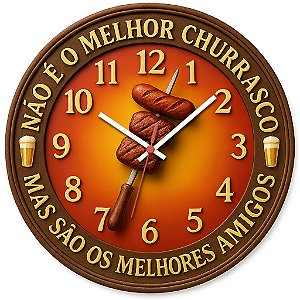Relógio de Parede Melhor Churrasco com Amigos