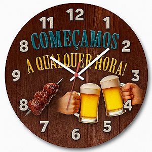 Relógio de Parede Começamos a Qualquer Hora