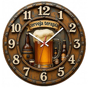 Relógio de Parede Cerveja Terapia com Garrafas
