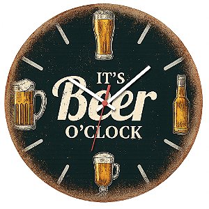 Relógio de Parede Beer O’Clock com Garrafa