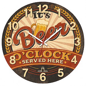 Relógio de Parede Caneca de Chopp com Cevada