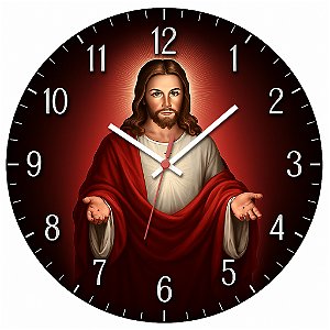 Relógio de Parede Cristo Vermelho