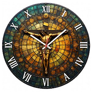 Relógio de Parede Vitral Colorido