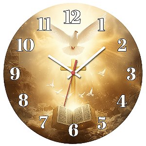 Relógio de Parede Biblia Espirito Santo Pombo