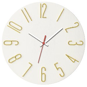 Relógio de Parede Minimalista Dourado Claro