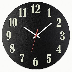 Relógio de Parede Minimalista Preto