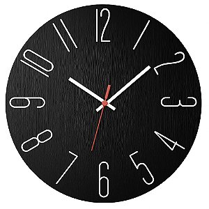 Relógio de Parede Minimalista Preto