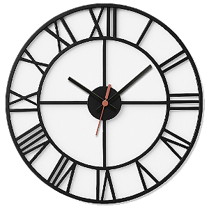 Relógio de Parede Minimalista Branco Recorte Minimalista Preto