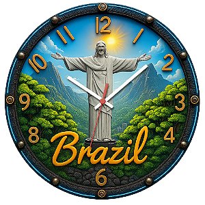 Relógio de Parede Países Cristo Redentor Brasil