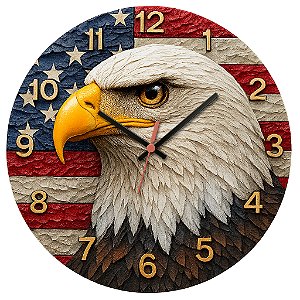 Relógio de Parede Países EUA Águia Americana