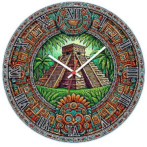 Relógio de Parede Países México Pirâmide Maia