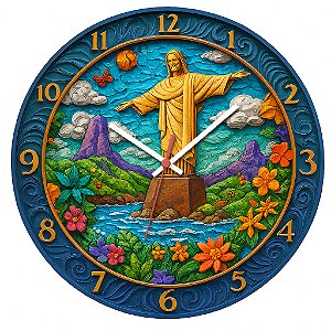 Relógio de Parede Países Brasil Paisagem Cristo Redentor