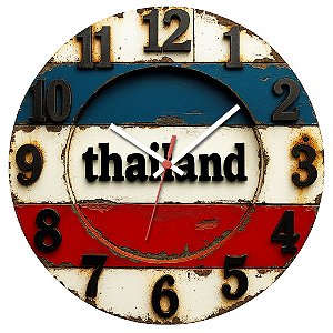 Relógio de Parede Países Tâilandia Bandeira