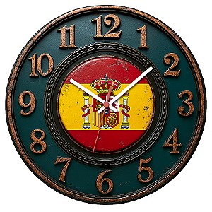 Relógio de Parede Países Espanha Bandeira