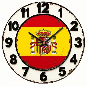 Relógio de Parede Países Espanha Bandeira
