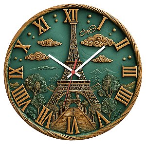 Relógio de Parede Países França Torre Eiffel