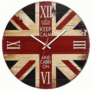 Relógio de Parede Países Bandeira Reino Unido Vintage