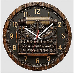 Relógio de Parede Vintage Máquina de Escrever