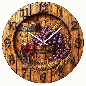 Relógio de Parede Vinho Dois Barris Rústico