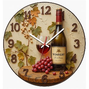 Relógio de Parede Vinho Vinícola Paisagem