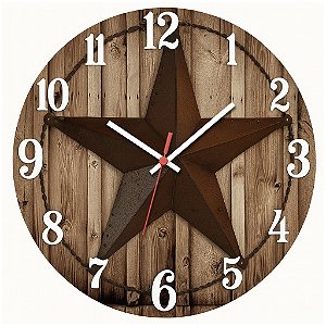 Relógio de Parede Fazenda Country Estrela Texana