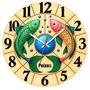 Relógio de Parede Signo Peixes