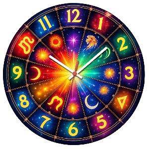 Relógio de Parede Signos Cores Vibrantes