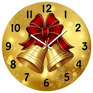 Relógio de Parede Datas Festivas Natal Sino Papai Noel