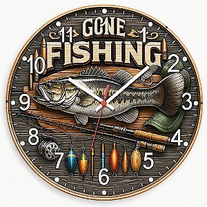 Relógio de Parede Pescador Gone Fishing