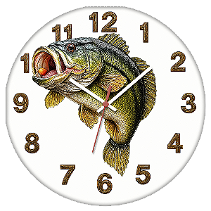 Relógio de Parede Pescador Peixe Saltando