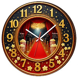 Relógio de Parede Cinema Cortina de Cinema