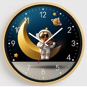Relógio de Parede Infantil Astronauta Violino