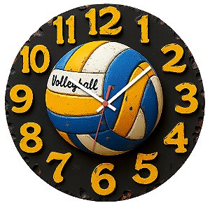 Relógio de Parede Esportes Vôlei Bola Clássica
