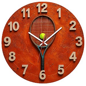 Relógio de Parede Esportes Tênis Quadra Saibro