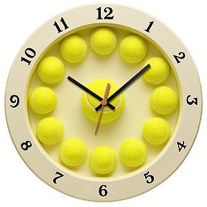 Relógio de Parede Esportes Tênis Várias Bolinhas