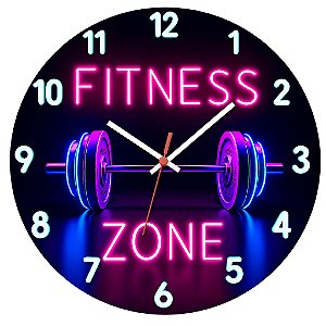 Relógio de Parede Esportes Academia Fitness Zone